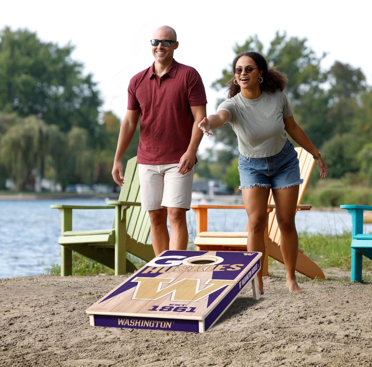 Washington Huskies Cornhole Boards 2x4 (Officially Licensed)