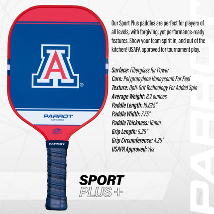 Arizona Wildcats Sport Plus Pickleball Paddle Set