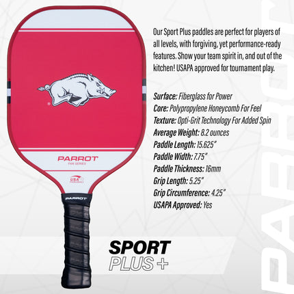 Arkansas Razorbacks Sport Plus Pickleball Paddle Set