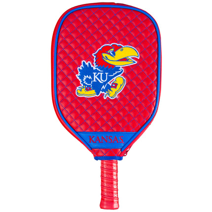 Kansas Jayhawks Quilted Pickleball Paddle Cover (Red)