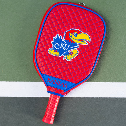 Kansas Jayhawks Quilted Pickleball Paddle Cover