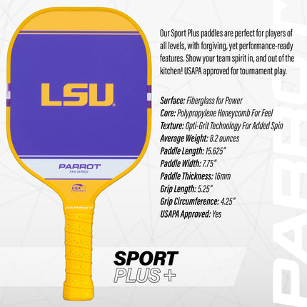 LSU Tigers Sport Plus Pickleball Paddle Set