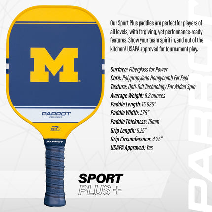 Michigan Wolverines Sport Plus Pickleball Paddle Set