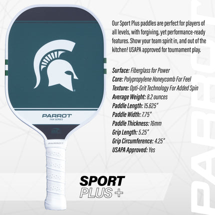 Michigan State Spartans Sport Plus Pickleball Paddle Set