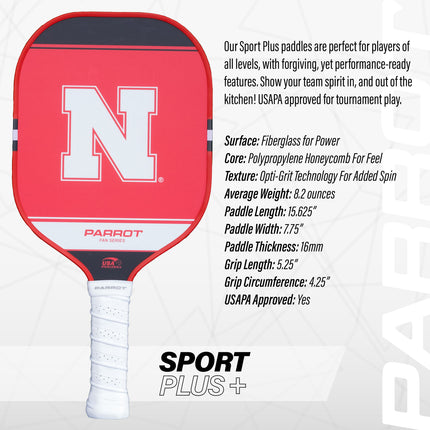 Nebraska Cornhuskers Sport Plus Pickleball Paddle Set