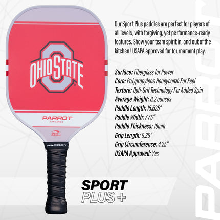 Ohio State Buckeyes Sport Plus Pickleball Paddle Set