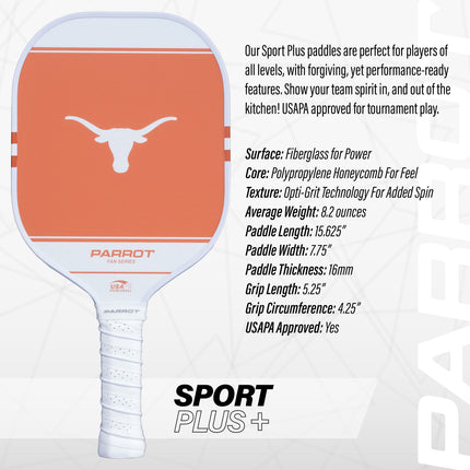 Texas Longhorns Sport Plus Pickleball Paddle Set