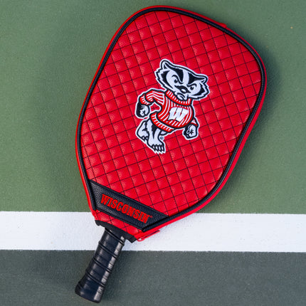 Wisconsin Badgers Quilted Pickleball Paddle Cover