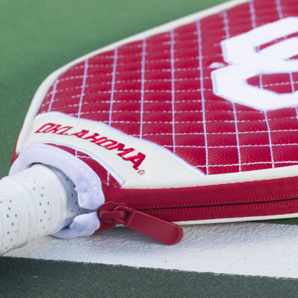 Oklahoma Sooners Quilted Pickleball Paddle Cover
