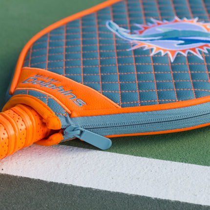 Miami Dolphins Quilted Pickleball Paddle Cover (Orange)