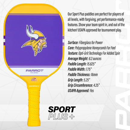 Minnesota Vikings Sport Plus Pickleball Paddle Set