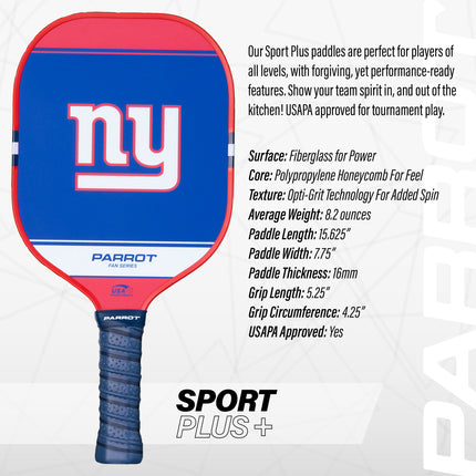 New York Giants Sport Plus Pickleball Paddle Set