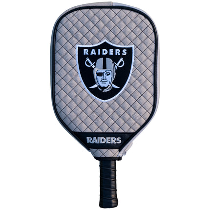 Las Vegas Raiders Quilted Pickleball Paddle Cover (Silver)