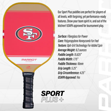 San Francisco 49ers Sport Plus Pickleball Paddle Set