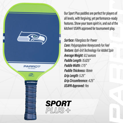 Seattle Seahawks Sport Plus Pickleball Paddle Set
