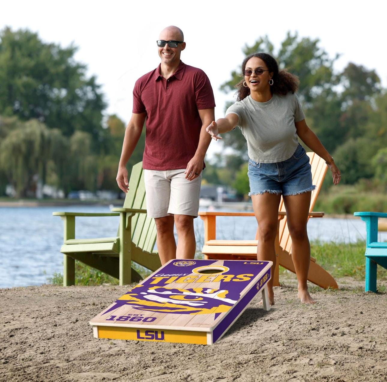 LSU Tigers Cornhole Boards 2x4 (Officially Licensed)