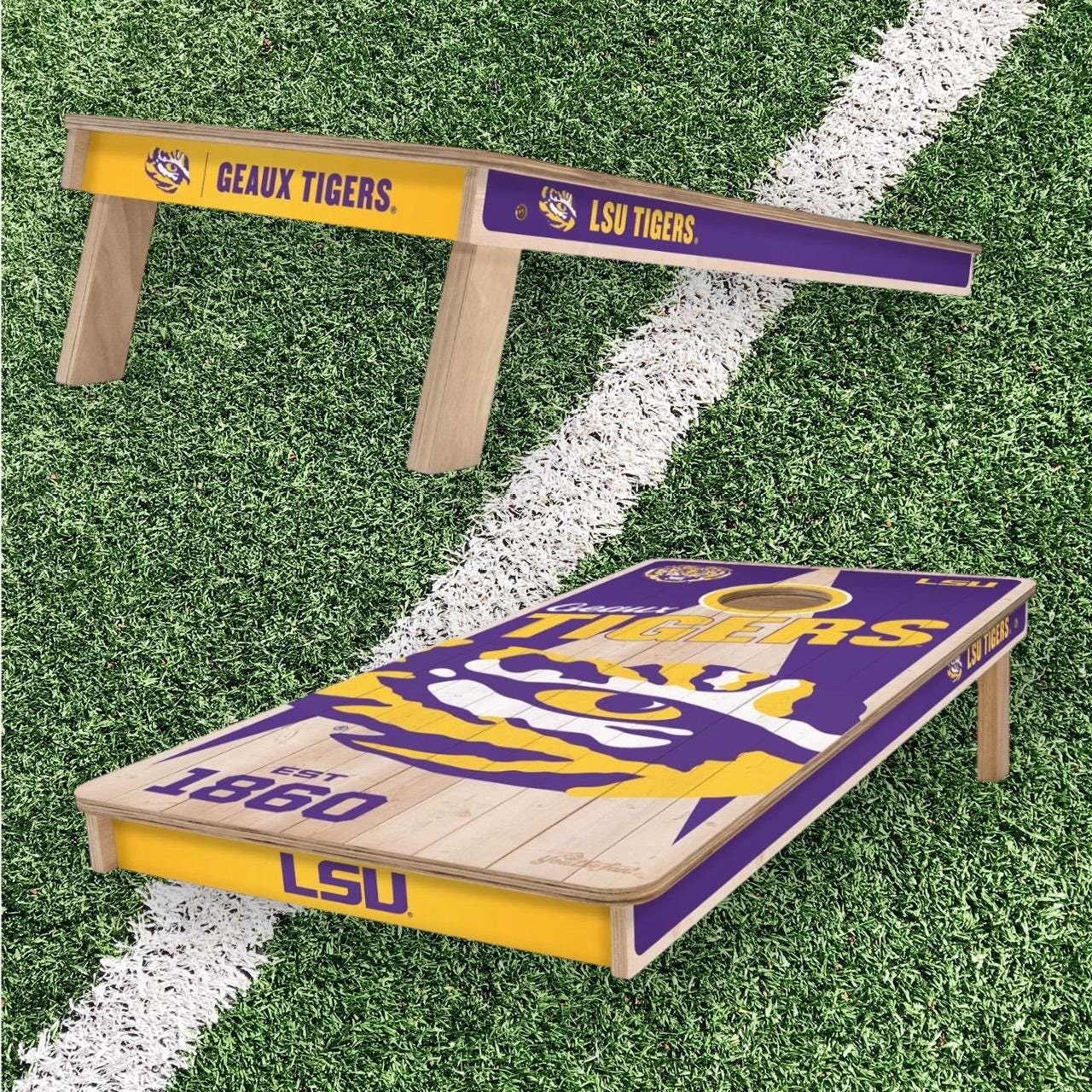 LSU Tigers Cornhole Boards 2x4 (Officially Licensed)
