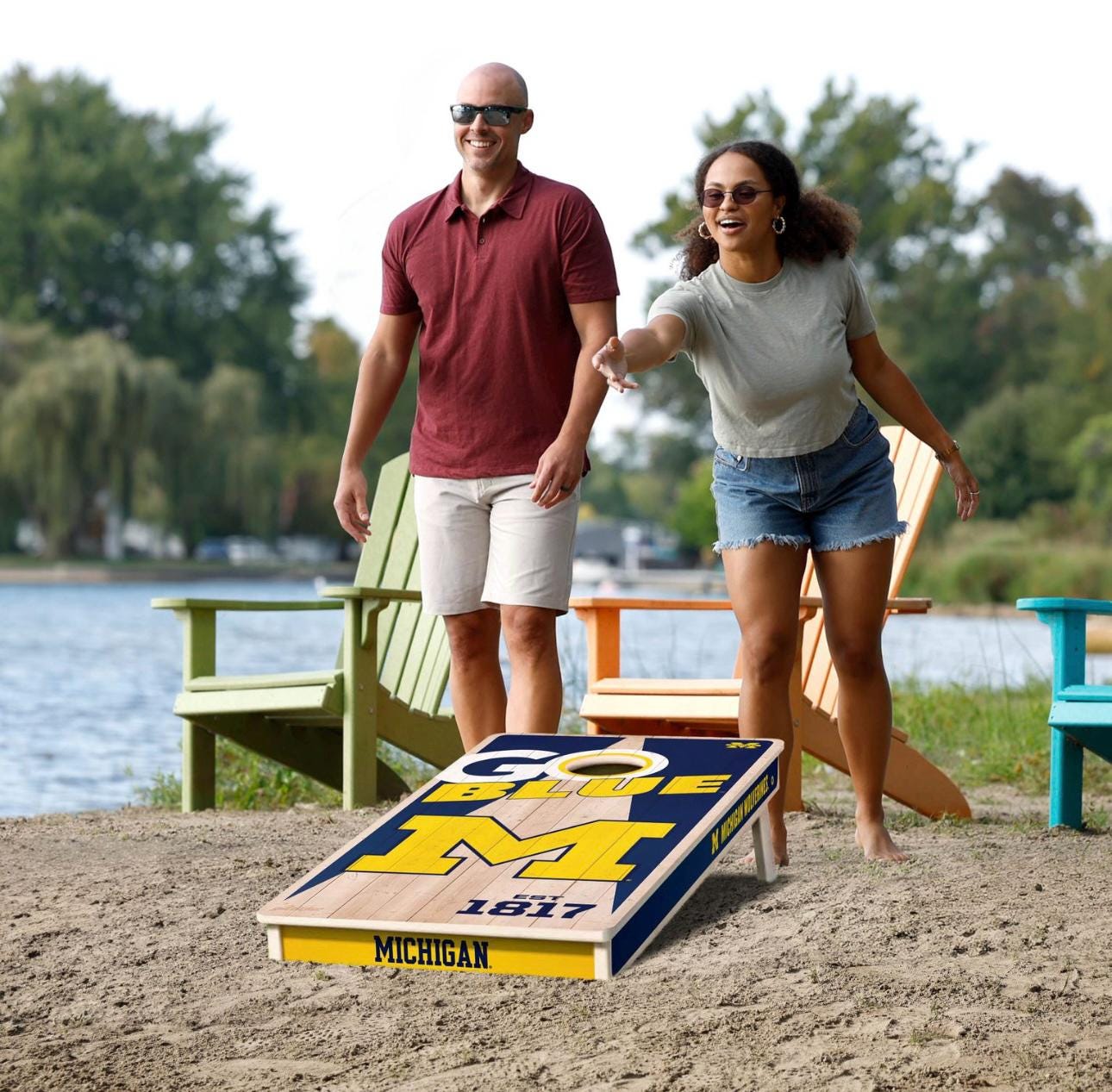 Michigan Wolverines Cornhole Boards 2x4 (Officially Licensed)