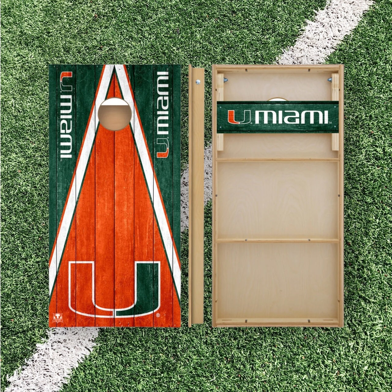 Miami Hurricanes Cornhole Boards 2x4 | Officially Licensed