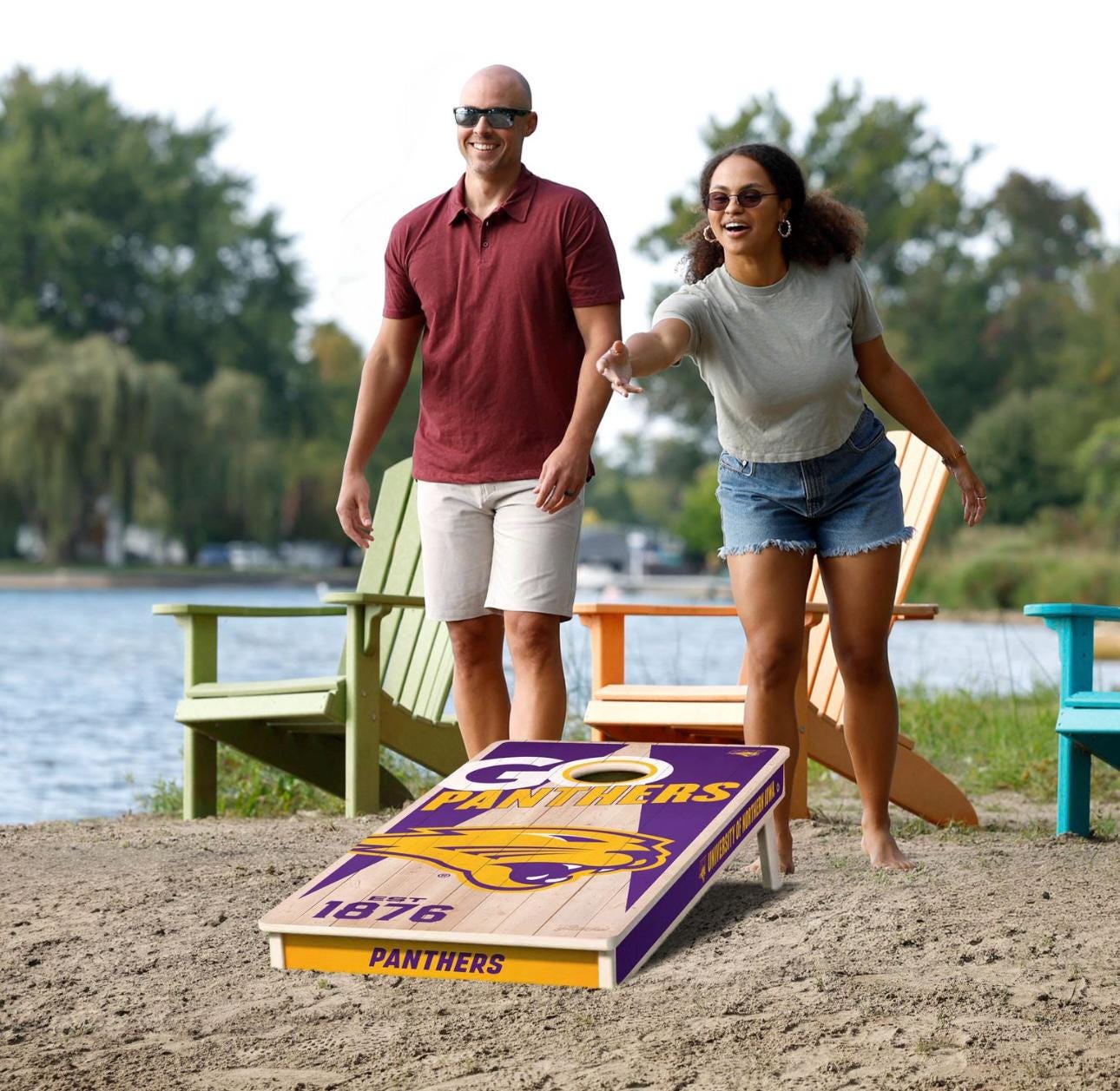Northern Iowa Panthers Cornhole Boards 2x4 (Officially Licensed)