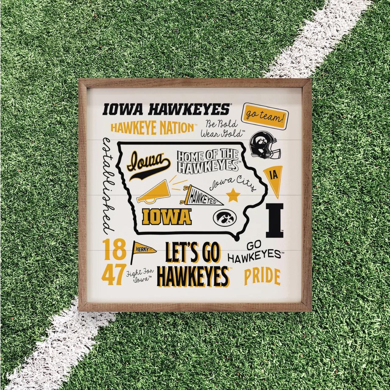 Iowa Hawkeyes Artwork | Iowa Hawkeyes Wall Art (Officially Licensed)Square