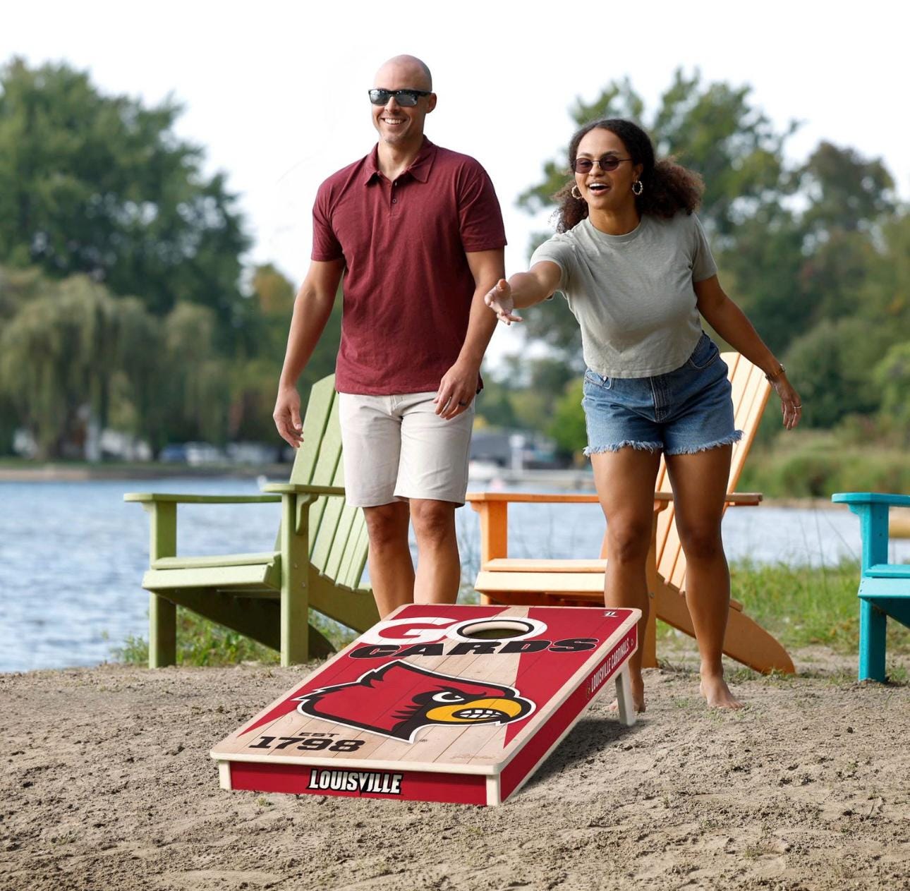 Louisville Cardinals Cornhole Boards 2x4 (Officially Licensed)