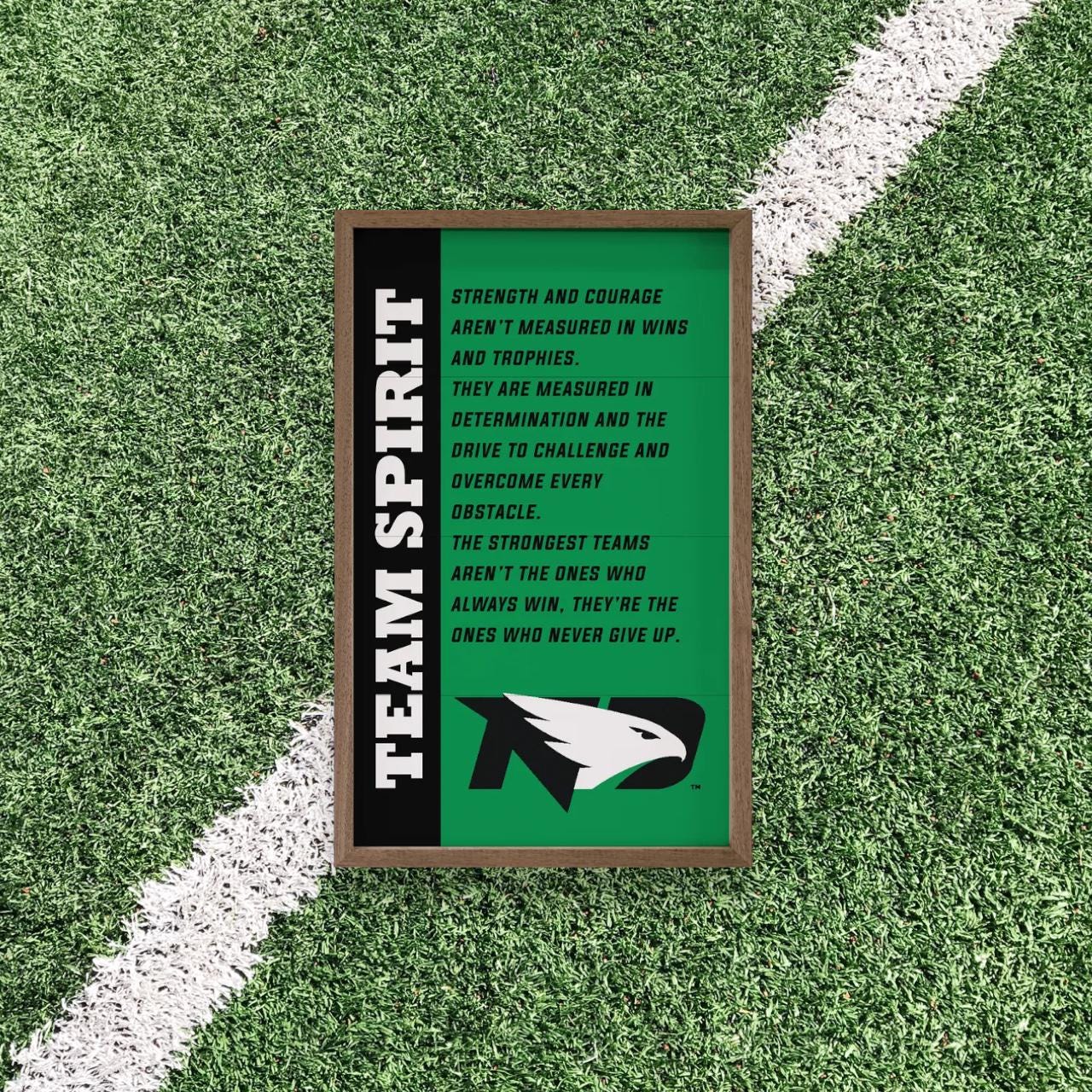 North Dakota Fighting Hawks Artwork Vertical | North Dakota Fighting Hawks Wall Art (Officially Licensed) Vertical Wide