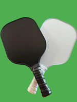 Load image into Gallery viewer, White Pickleball Paddle Blank (Black) Custom Pickleball paddles
