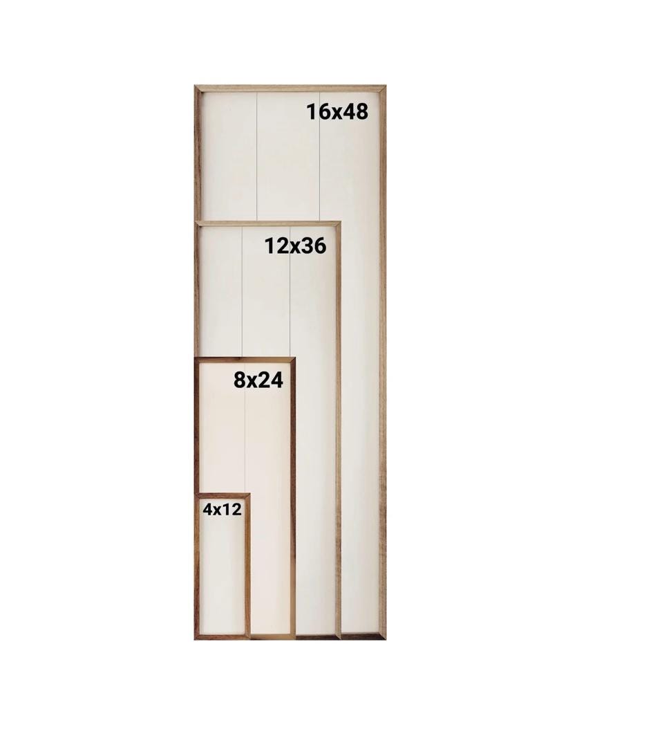 a picture frame with measurements for a window