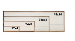 a picture frame with measurements for a wall