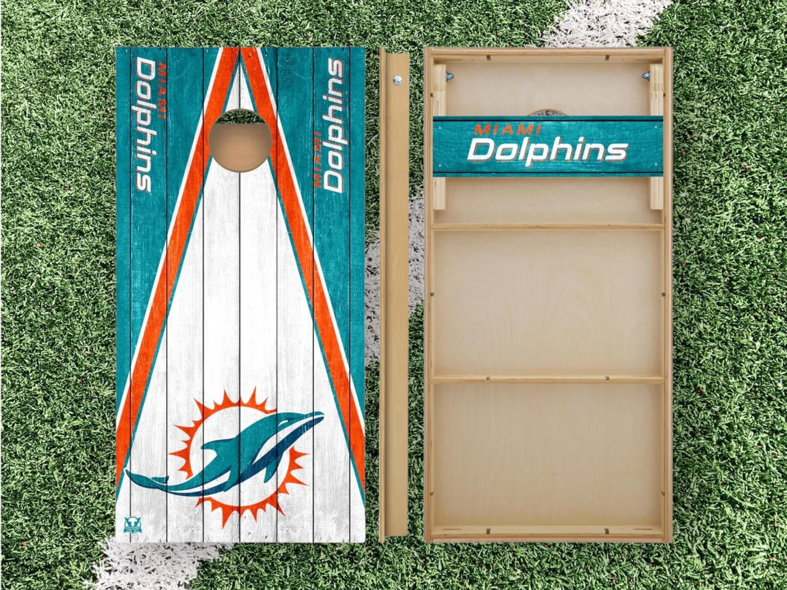 Miami Dolphins Cornhole Boards 2x4 | Officially Licensed