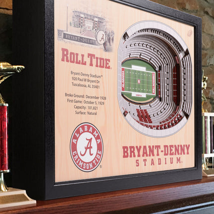 Alabama Crimson Tide  25-Layer StadiumViews 3D Wall Art
