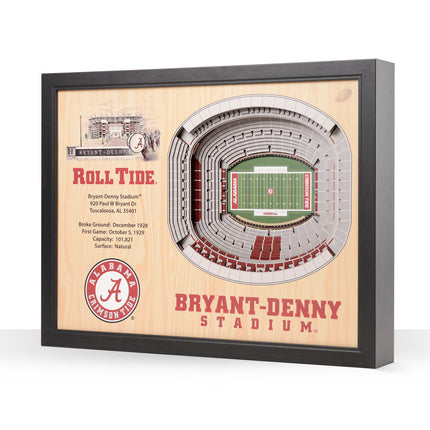 Alabama Crimson Tide  25-Layer StadiumViews 3D Wall Art