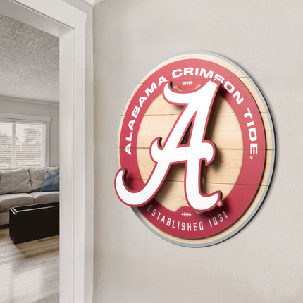 Alabama Crimson Tide 3DX Circle Backer Wall Art