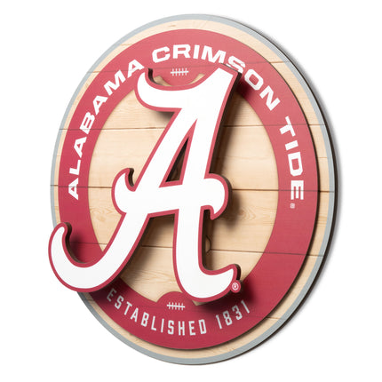 Alabama Crimson Tide 3DX Circle Backer Wall Art