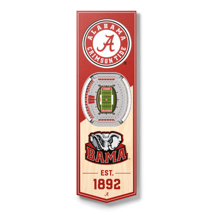 Alabama Crimson Tide 3D Stadium 6x19 Banners