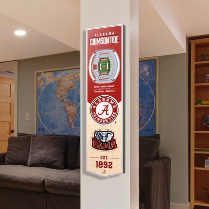 Alabama Crimson Tide 8x32 3D Stadium Banner