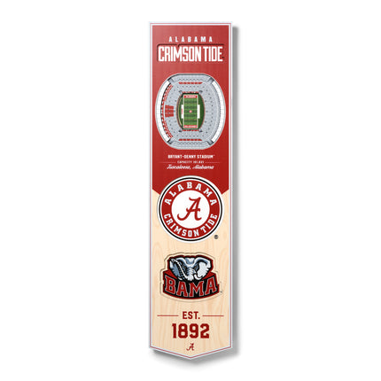 Alabama Crimson Tide 8x32 3D Stadium Banner