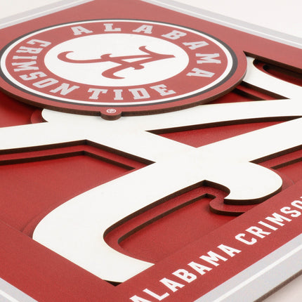 Alabama Crimson Tide 3D Logo Series Wall Art - 12x12