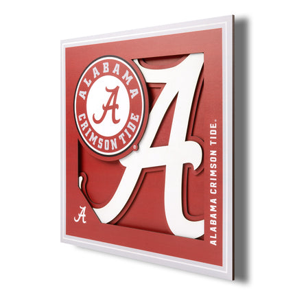 Alabama Crimson Tide 3D Logo Series Wall Art - 12x12