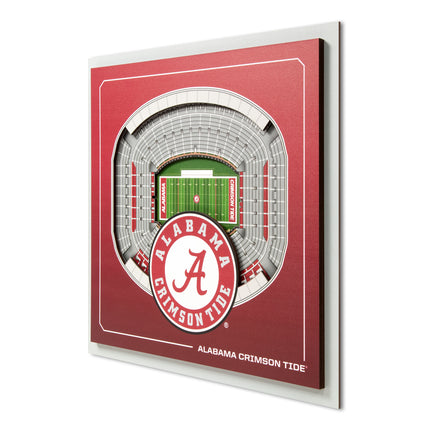 Alabama Crimson Tide 3D StadiumView Wall Art 12x12
