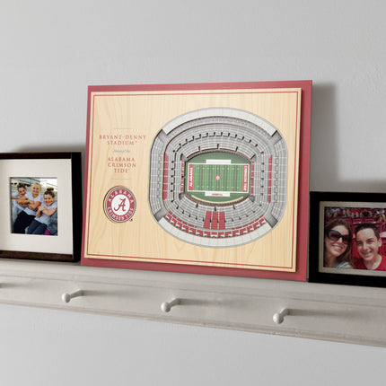 Alabama Crimson Tide 5-Layer 3D StadiumView Wall Art