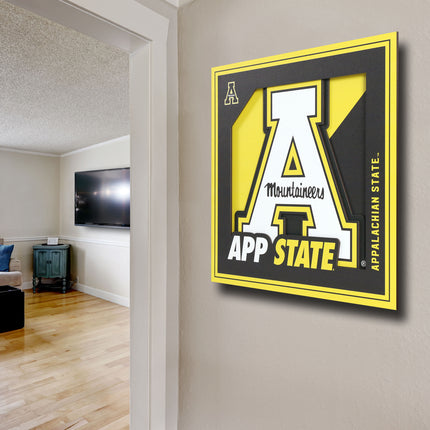 App State Mountaineers 3D Logo Series Wall Art - 12x12