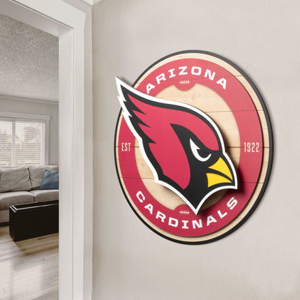 Arizona Cardinals 3DX Circle Backer Wall Art