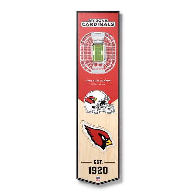 Arizona Cardinals 8x32 3D Stadium Banner