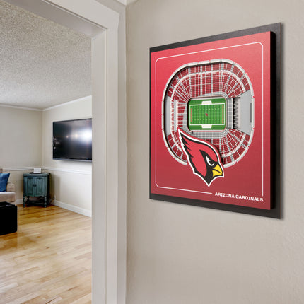 Arizona Cardinals 3D StadiumView Wall Art 12x12