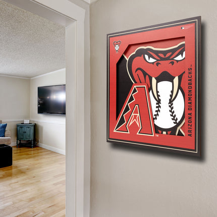 Arizona Diamondbacks 3D Logo Series Wall Art - 12x12