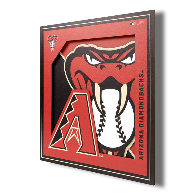 Arizona Diamondbacks 3D Logo Series Wall Art - 12x12
