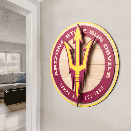 Arizona State Sun Devils 3DX Circle Backer Wall Art