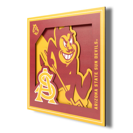 Arizona State Sun Devils 3D Logo Series Wall Art - 12x12